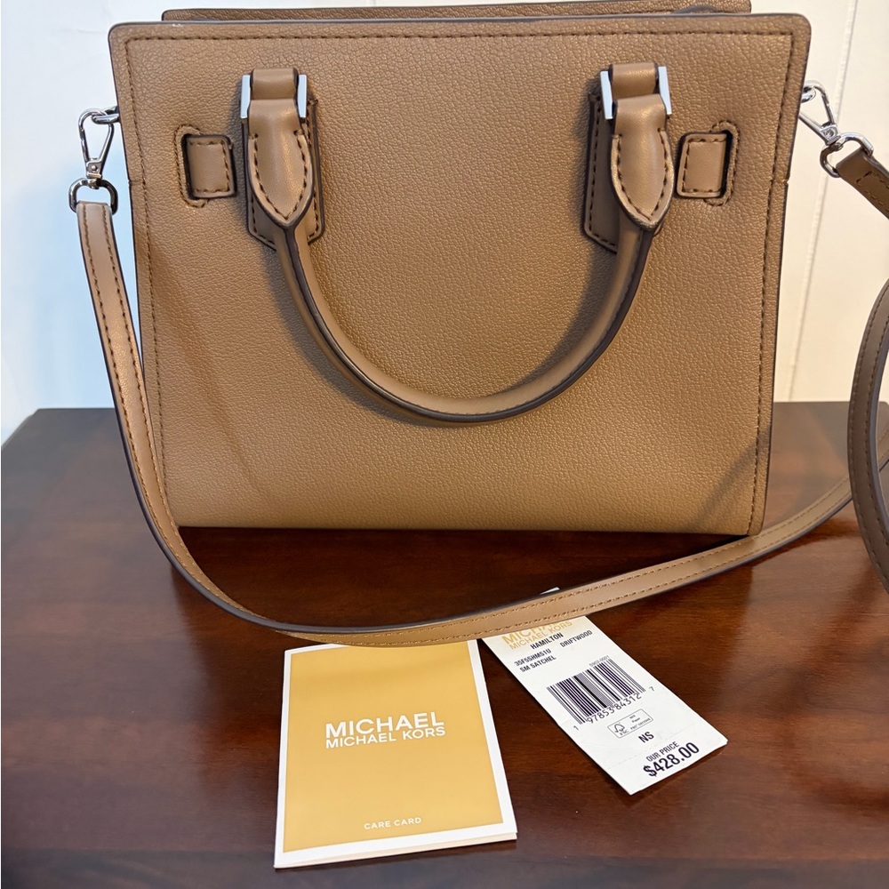 Michael Kors Hamilton Brown Patchwork Satchel Nwt - image 7